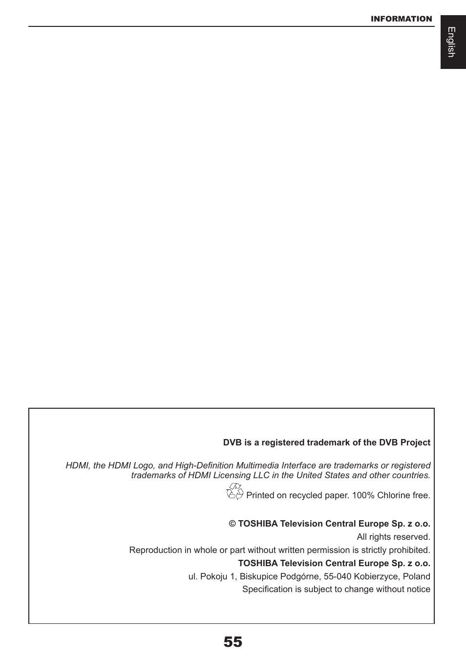 Toshiba CV711 User Manual | Page 56 / 57