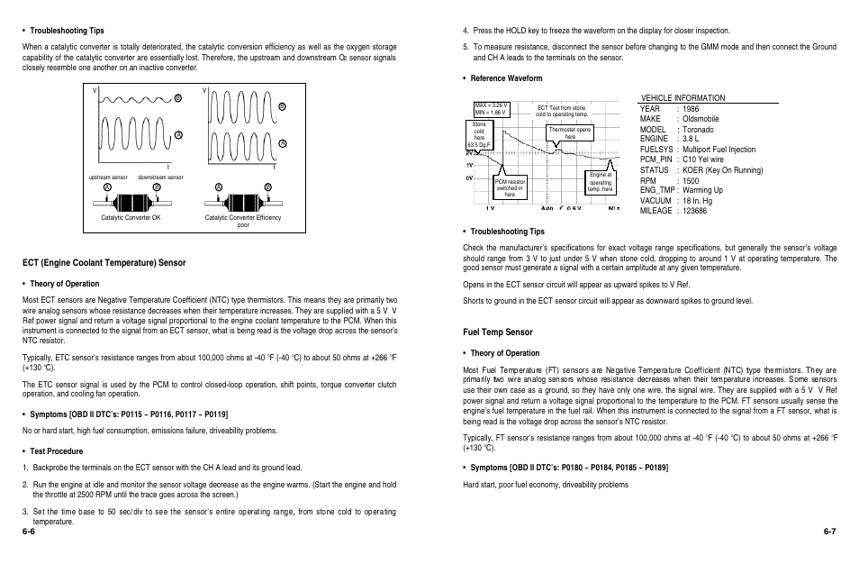 Fuel temp sensor, Ect (engine coolant temperature) sensor | KAL EQUIP KAL 3840 User Manual | Page 29 / 68