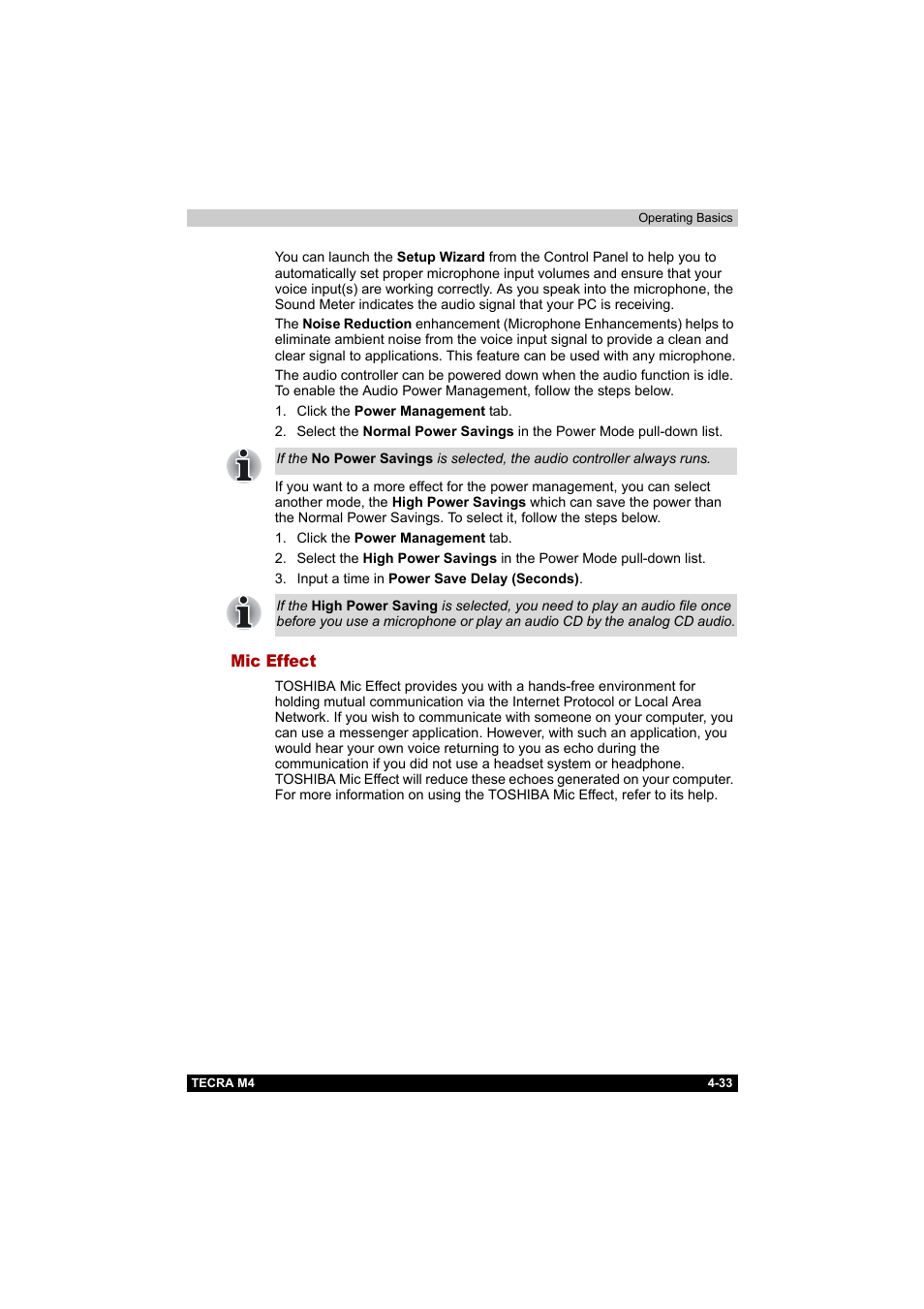 Mic effect, Mic effect -33 | Toshiba Tecra M4 User Manual | Page 105 / 237