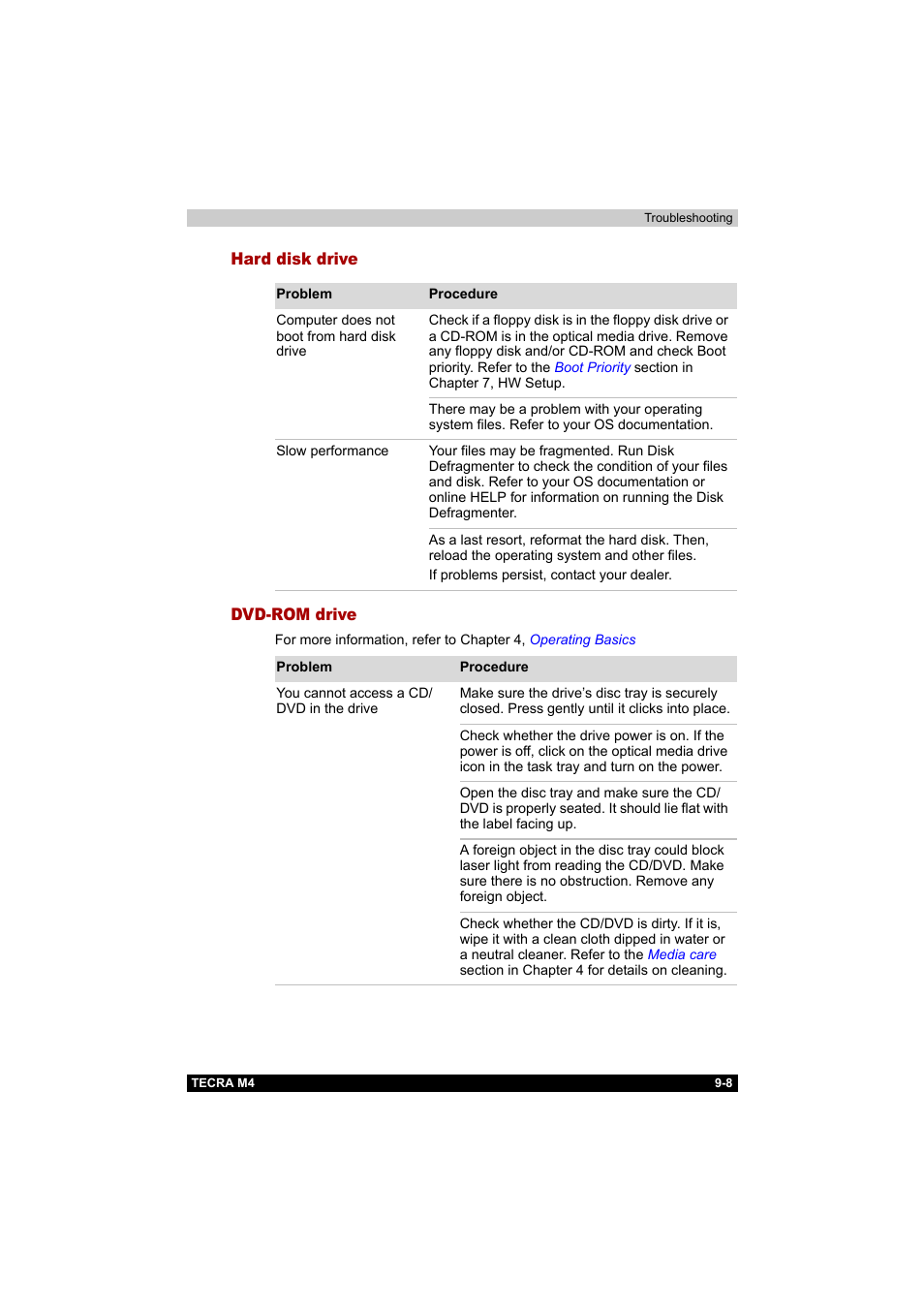 Hard disk drive, Dvd-rom drive, Hard disk drive -8 dvd-rom drive -8 | Toshiba Tecra M4 User Manual | Page 186 / 237