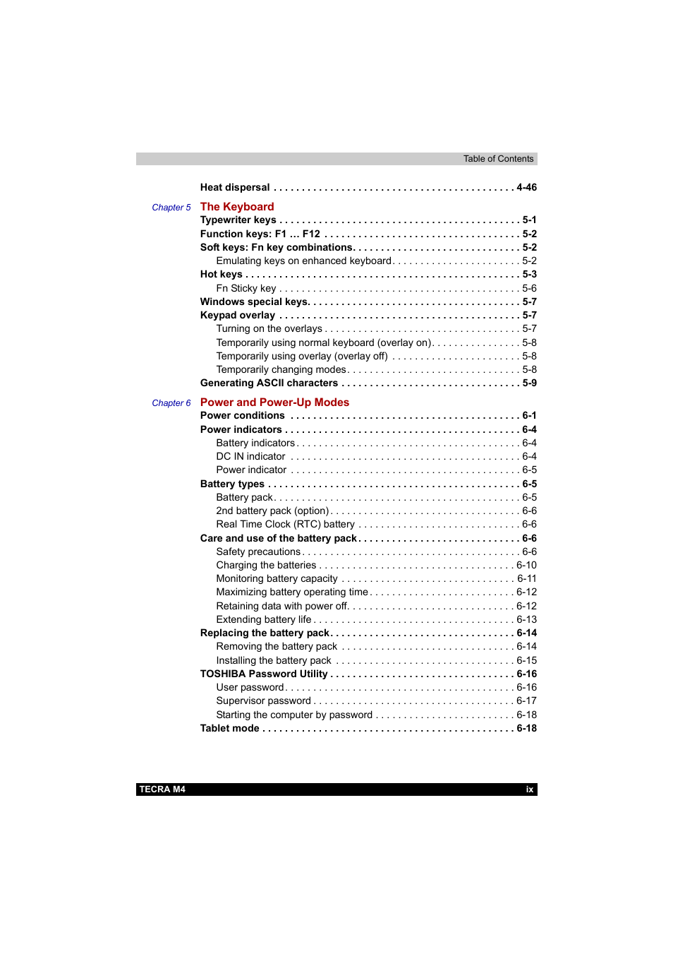 Toshiba Tecra M4 User Manual | Page 9 / 237