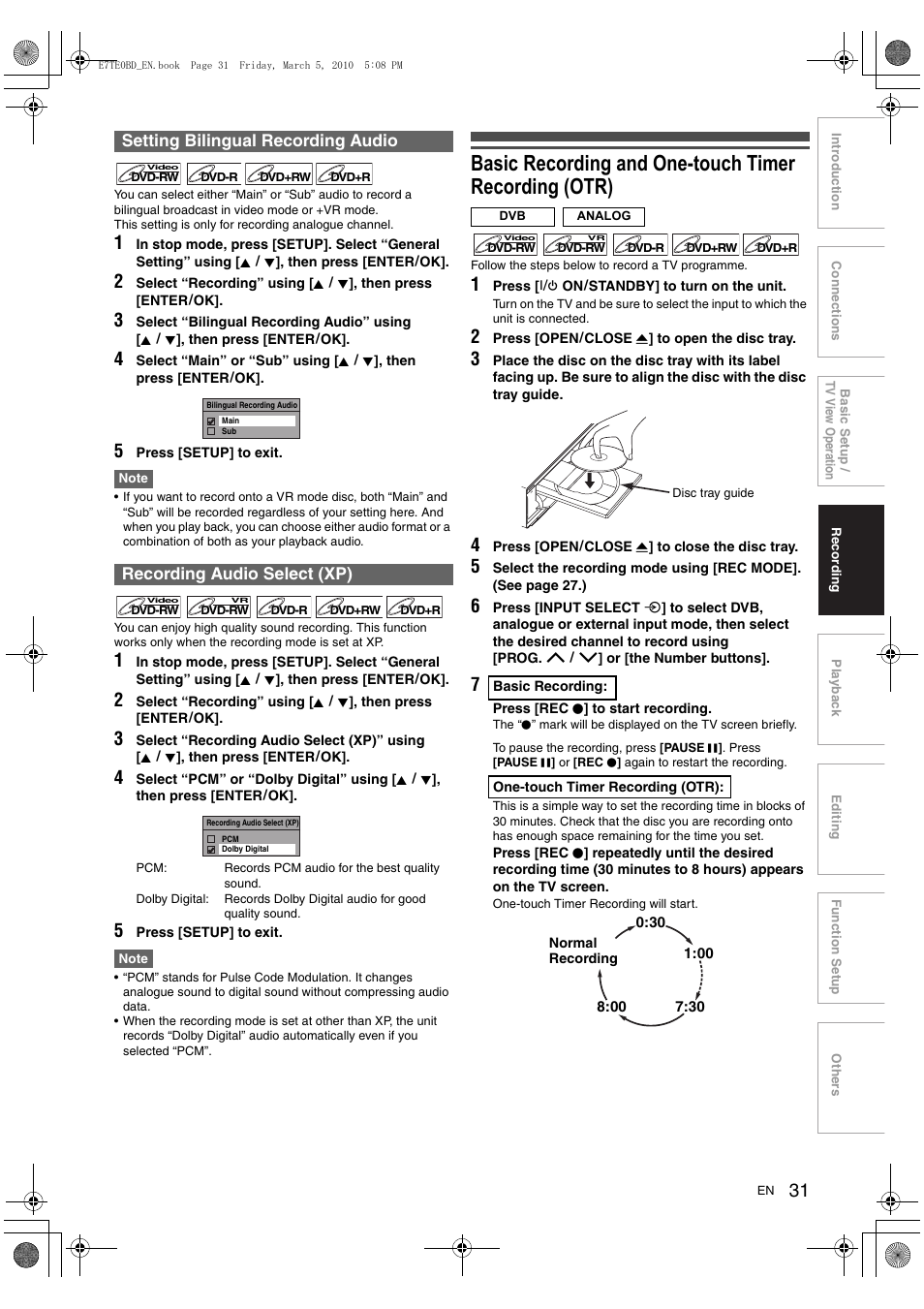 Toshiba DR20 User Manual | Page 31 / 76