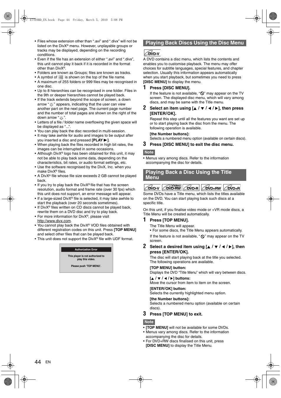 Toshiba DR20 User Manual | Page 44 / 76