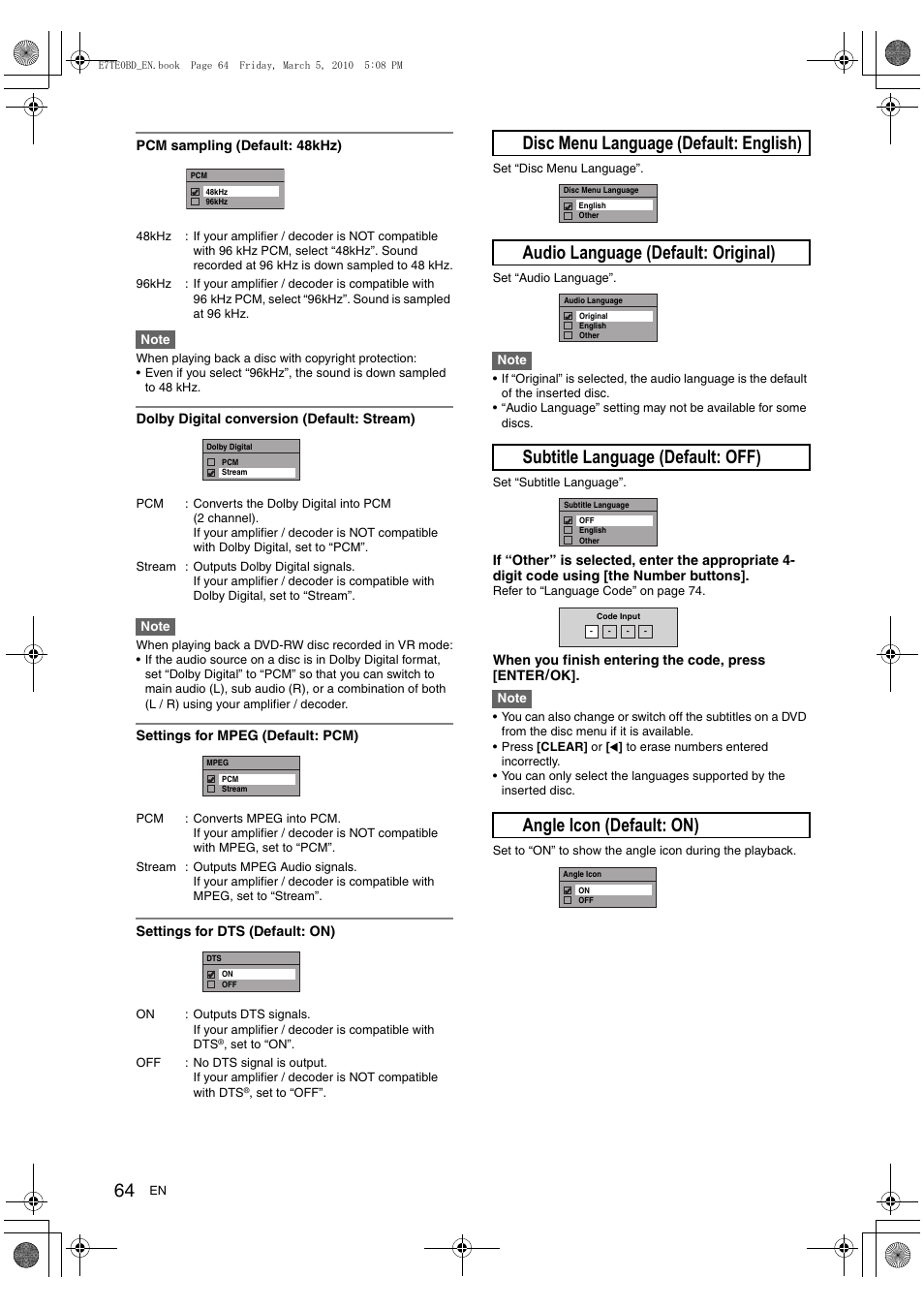 Toshiba DR20 User Manual | Page 64 / 76