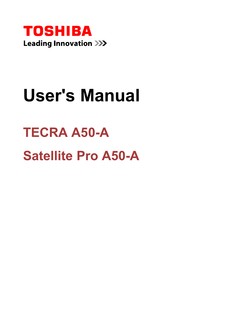 Toshiba Satellite Pro A50-A User Manual | 149 pages