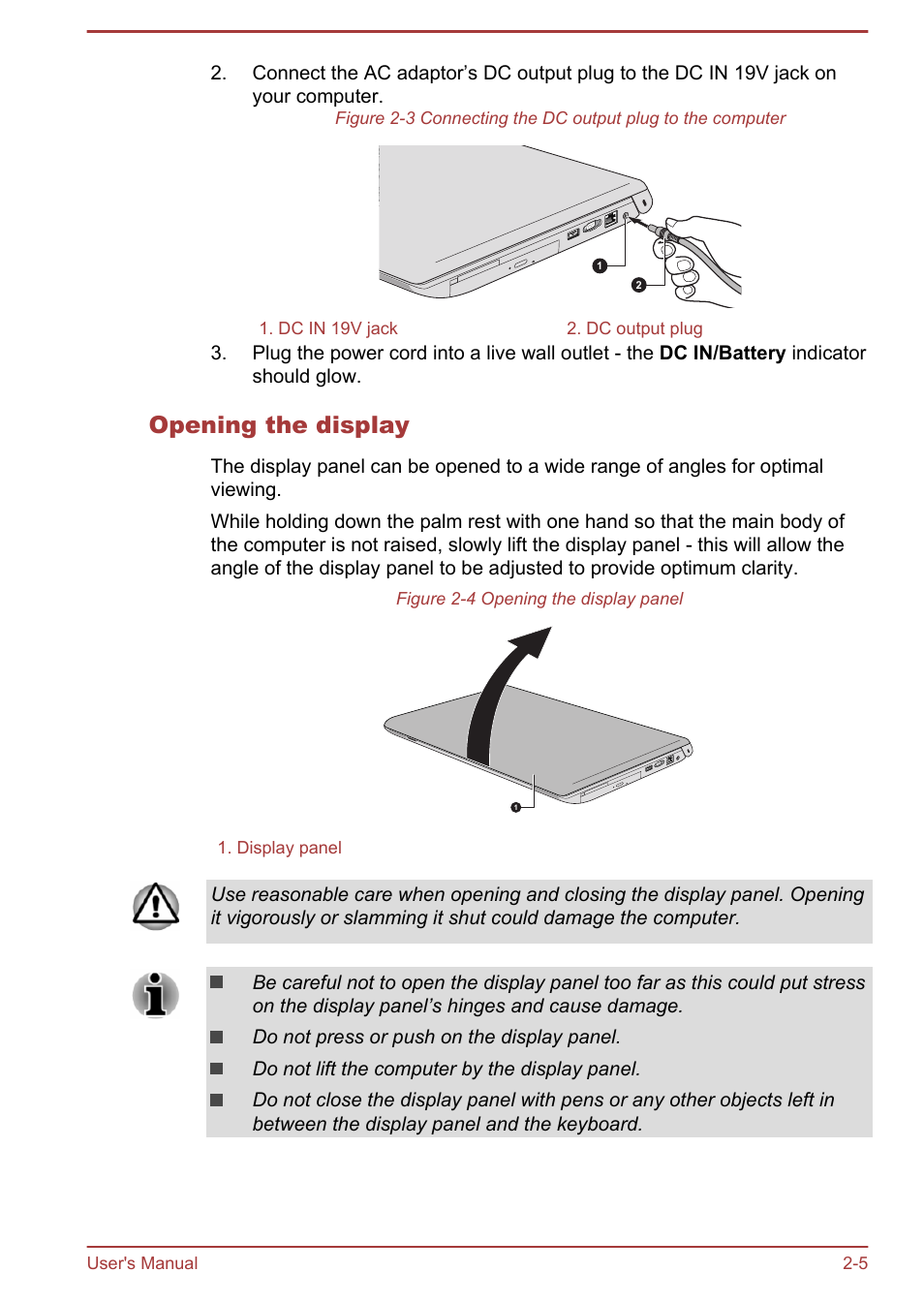 Opening the display | Toshiba Satellite Pro A50-A User Manual | Page 27 / 149