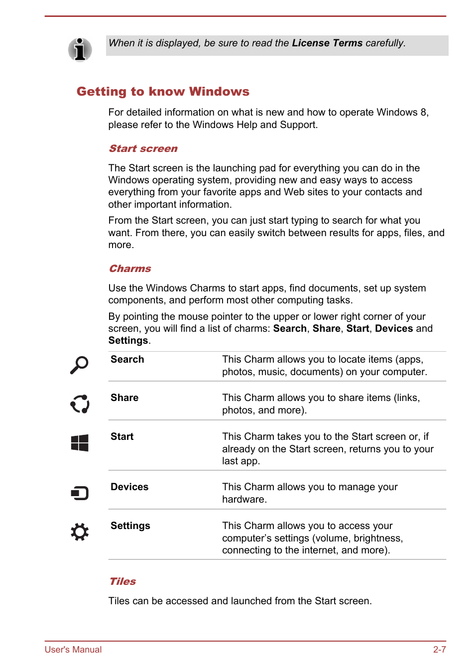 Getting to know windows | Toshiba Satellite Pro A50-A User Manual | Page 29 / 149