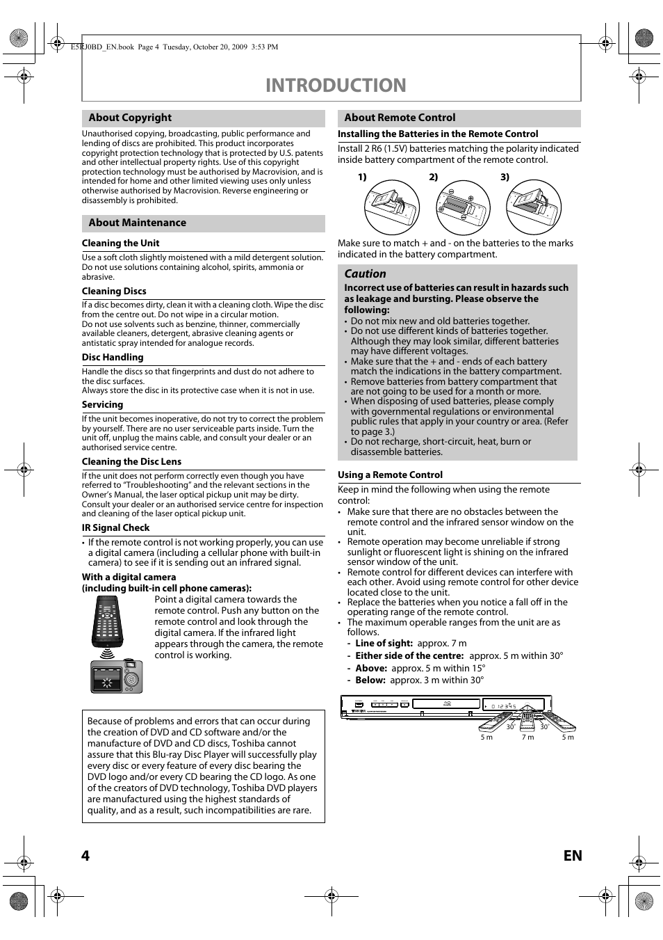 Introduction | Toshiba BDX2000 User Manual | Page 4 / 48