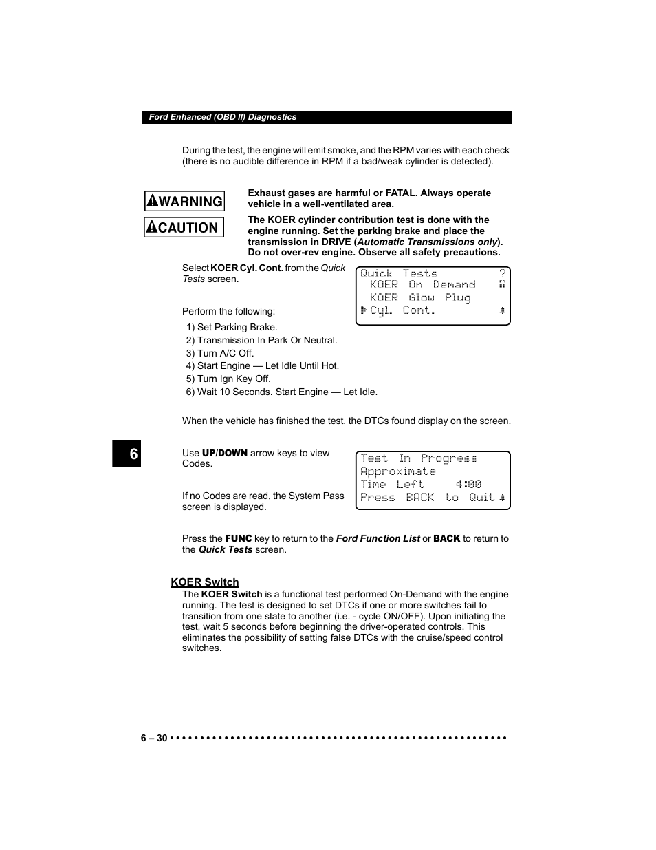 Koer switch | Actron 9640 User Manual | Page 110 / 156