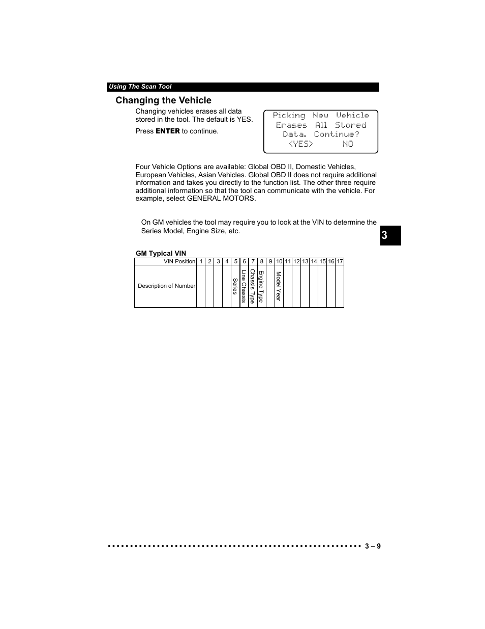 Changing the vehicle | Actron 9640 User Manual | Page 37 / 156