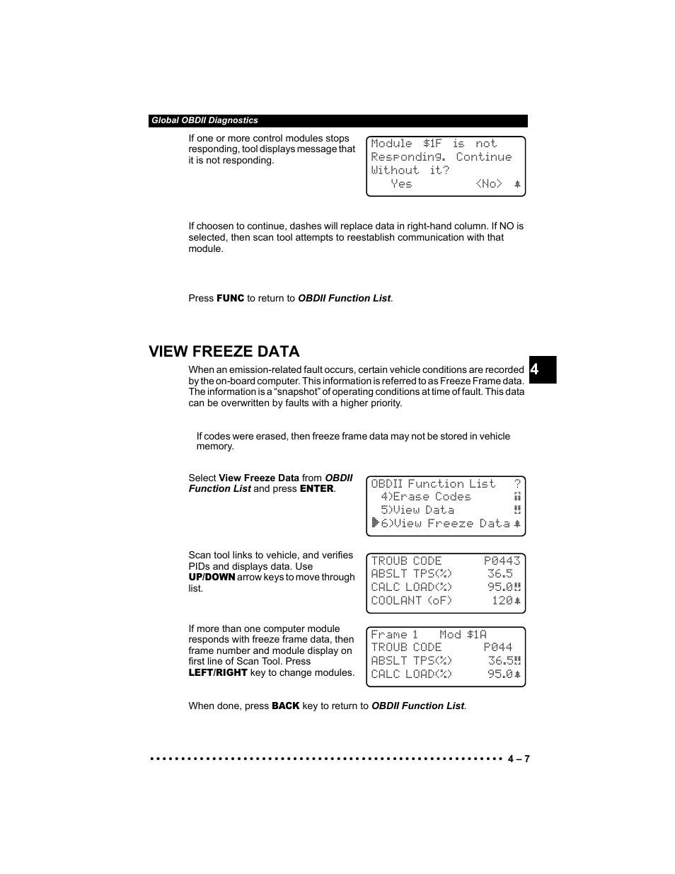 View freeze data | Actron 9640 User Manual | Page 47 / 156