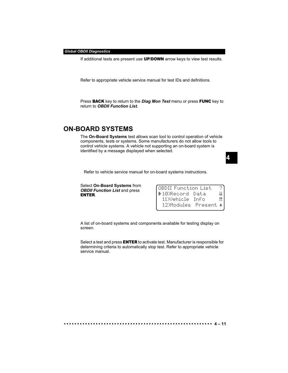 On-board systems | Actron 9640 User Manual | Page 51 / 156