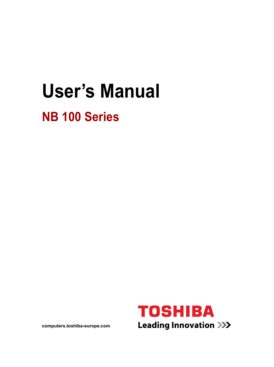 Toshiba NB100 User Manual | 127 pages