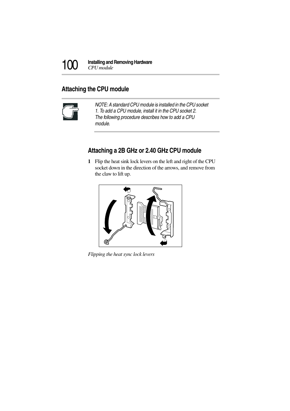 Attaching the cpu module | Toshiba Magnia 3310 User Manual | Page 118 / 257