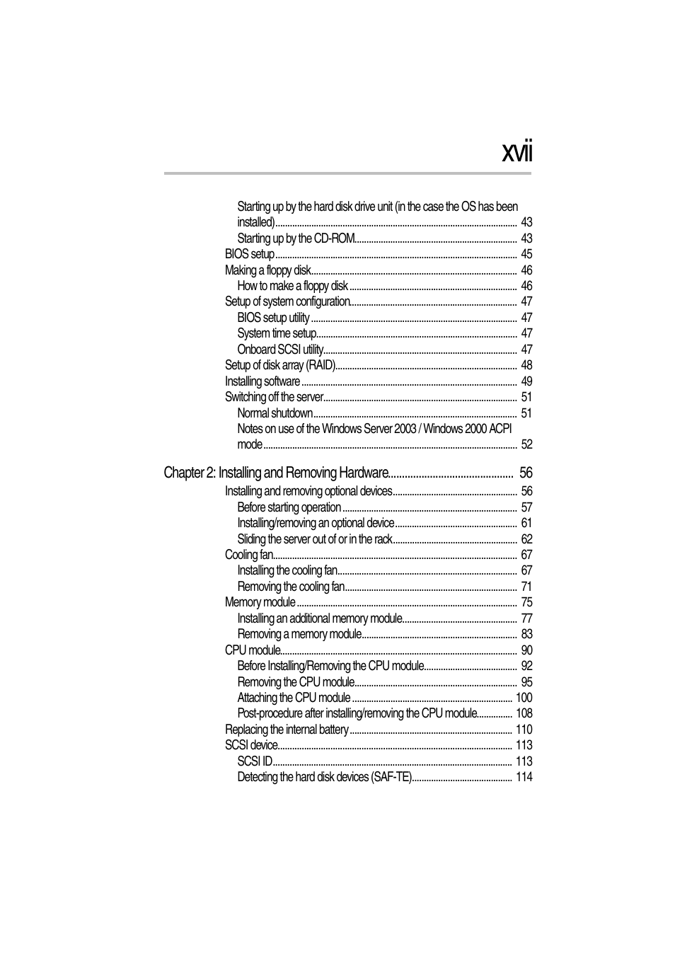 Xvii | Toshiba Magnia 3310 User Manual | Page 16 / 257