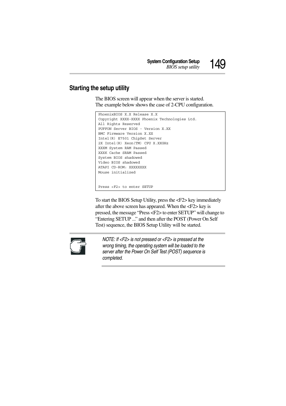 Starting the setup utility | Toshiba Magnia 3310 User Manual | Page 167 / 257