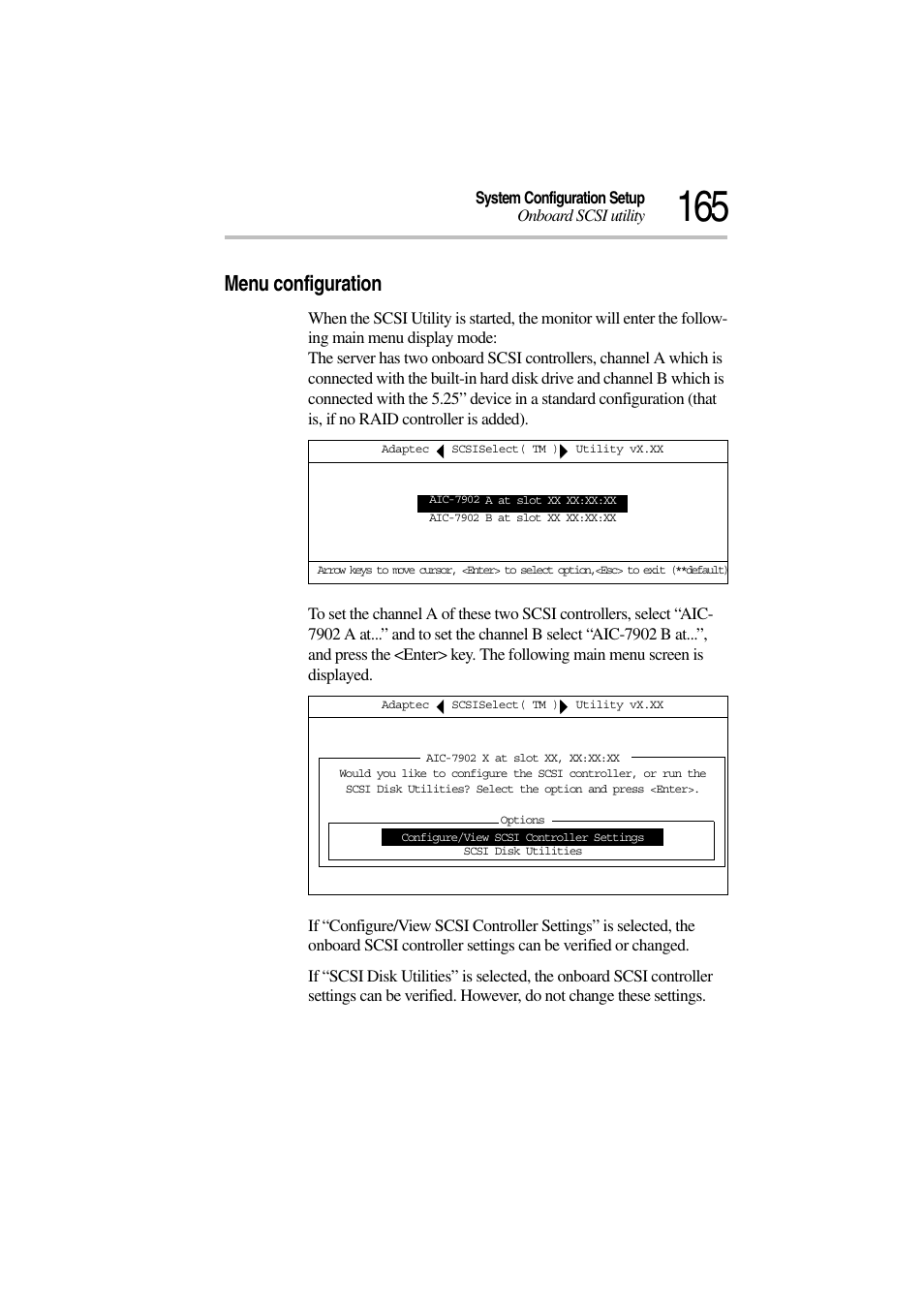 Menu configuration | Toshiba Magnia 3310 User Manual | Page 183 / 257