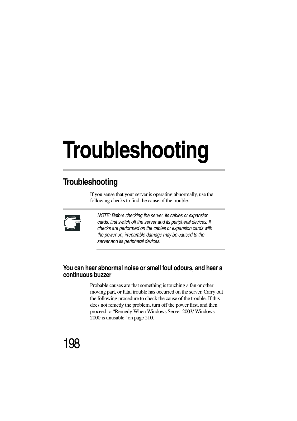 Troubleshooting, Chapter 5: troubleshooting | Toshiba Magnia 3310 User Manual | Page 214 / 257