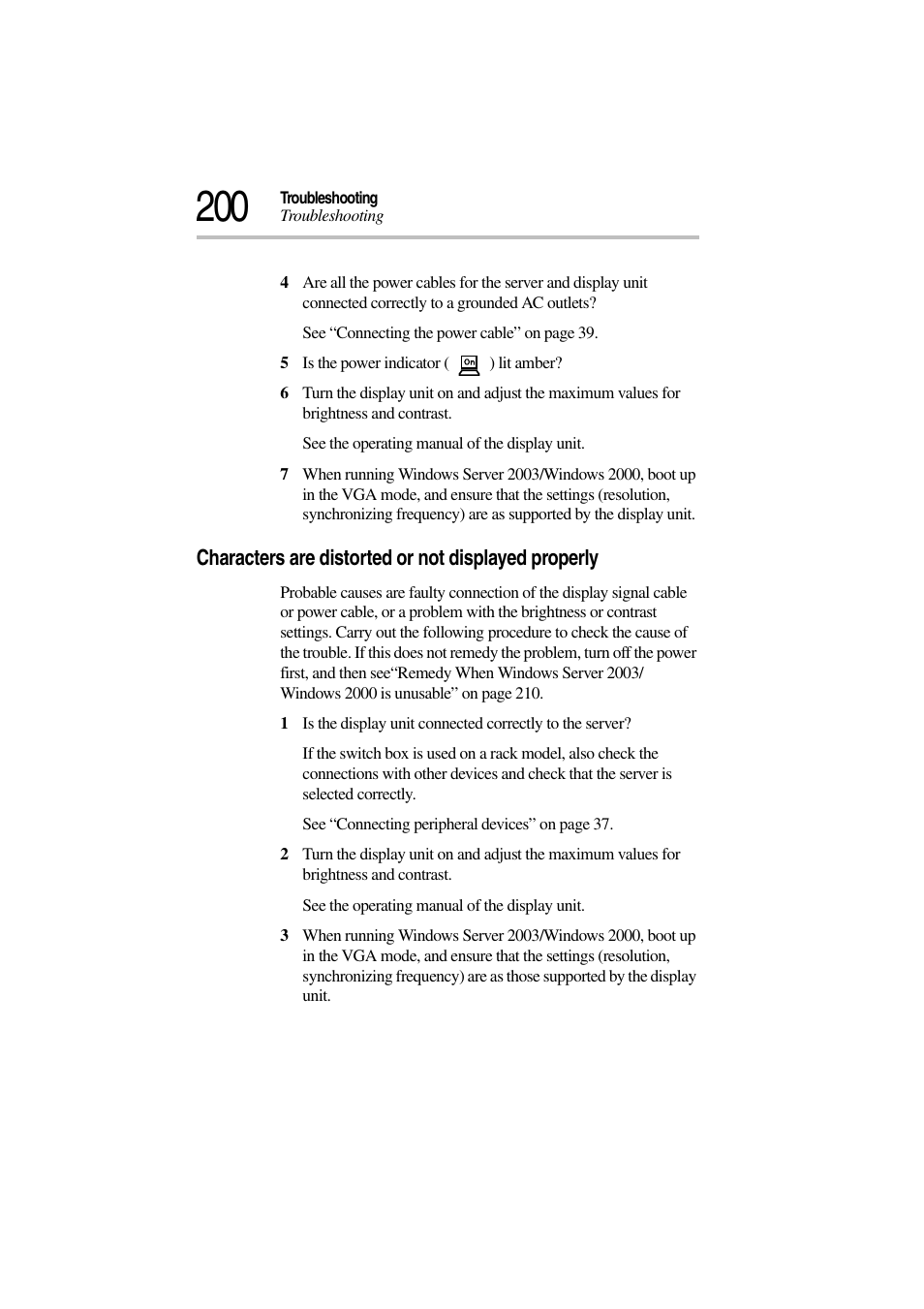 Characters are distorted or not displayed properly | Toshiba Magnia 3310 User Manual | Page 216 / 257