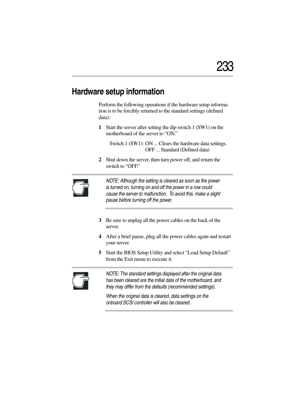 Hardware setup information | Toshiba Magnia 3310 User Manual | Page 248 / 257