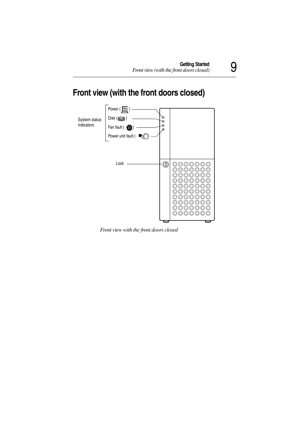 Front view (with the front doors closed) | Toshiba Magnia 3310 User Manual | Page 28 / 257