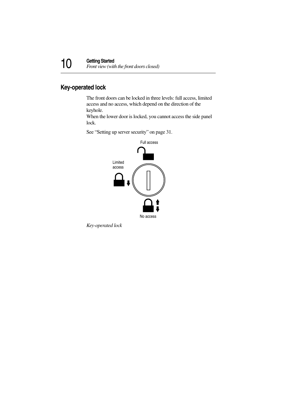 Key-operated lock | Toshiba Magnia 3310 User Manual | Page 29 / 257