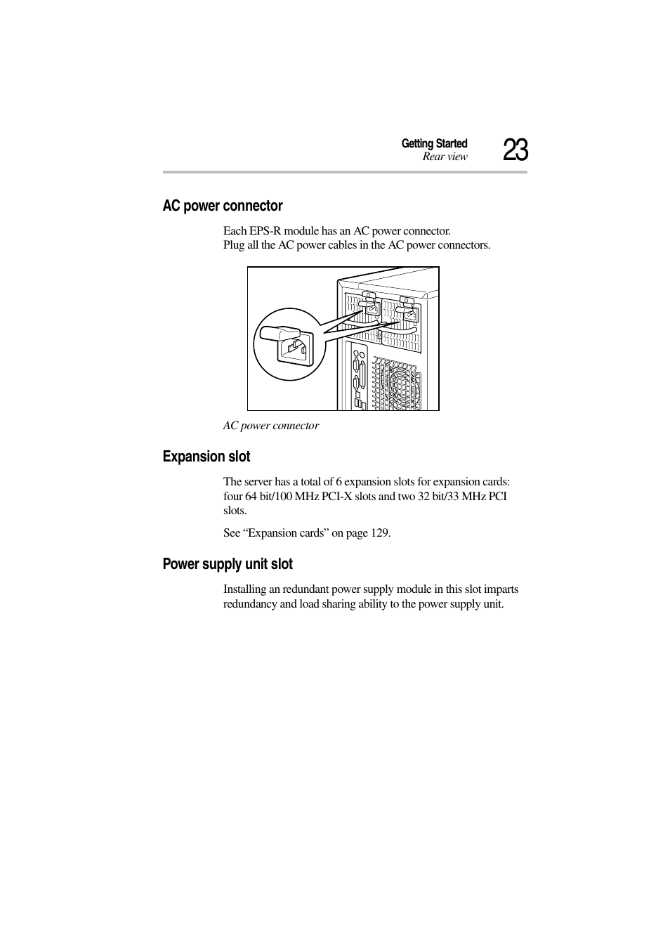 Ac power connector, Expansion slot, Power supply unit slot | Toshiba Magnia 3310 User Manual | Page 42 / 257