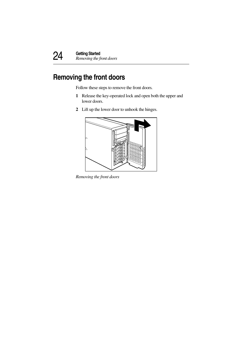 Removing the front doors | Toshiba Magnia 3310 User Manual | Page 43 / 257