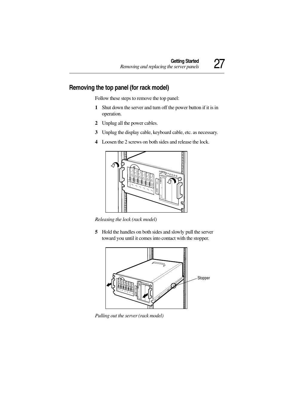 Removing the top panel (for rack model) | Toshiba Magnia 3310 User Manual | Page 46 / 257