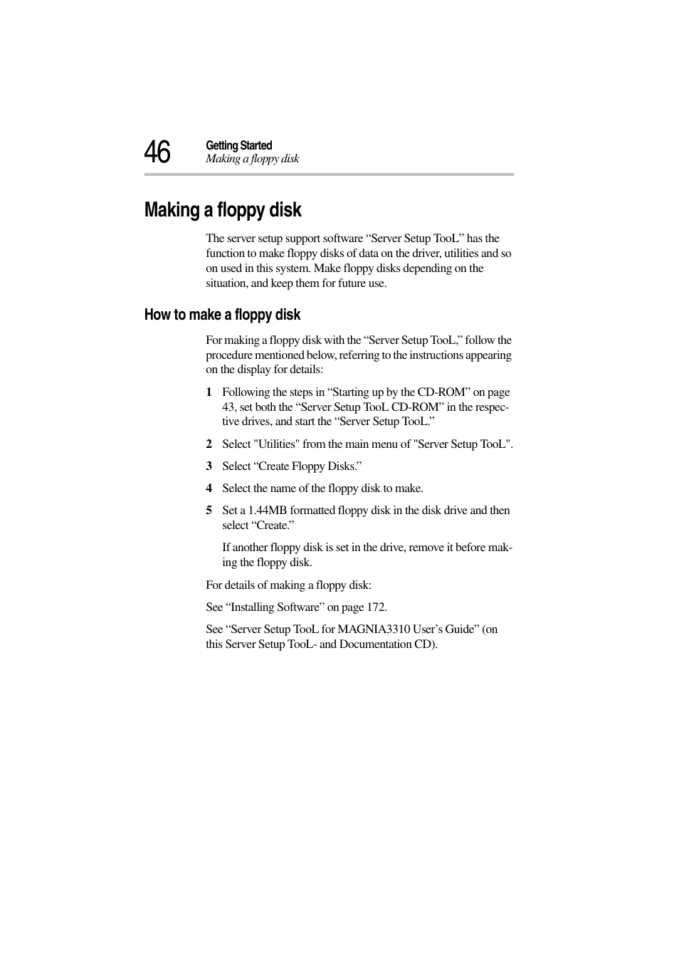 Making a floppy disk, How to make a floppy disk | Toshiba Magnia 3310 User Manual | Page 65 / 257