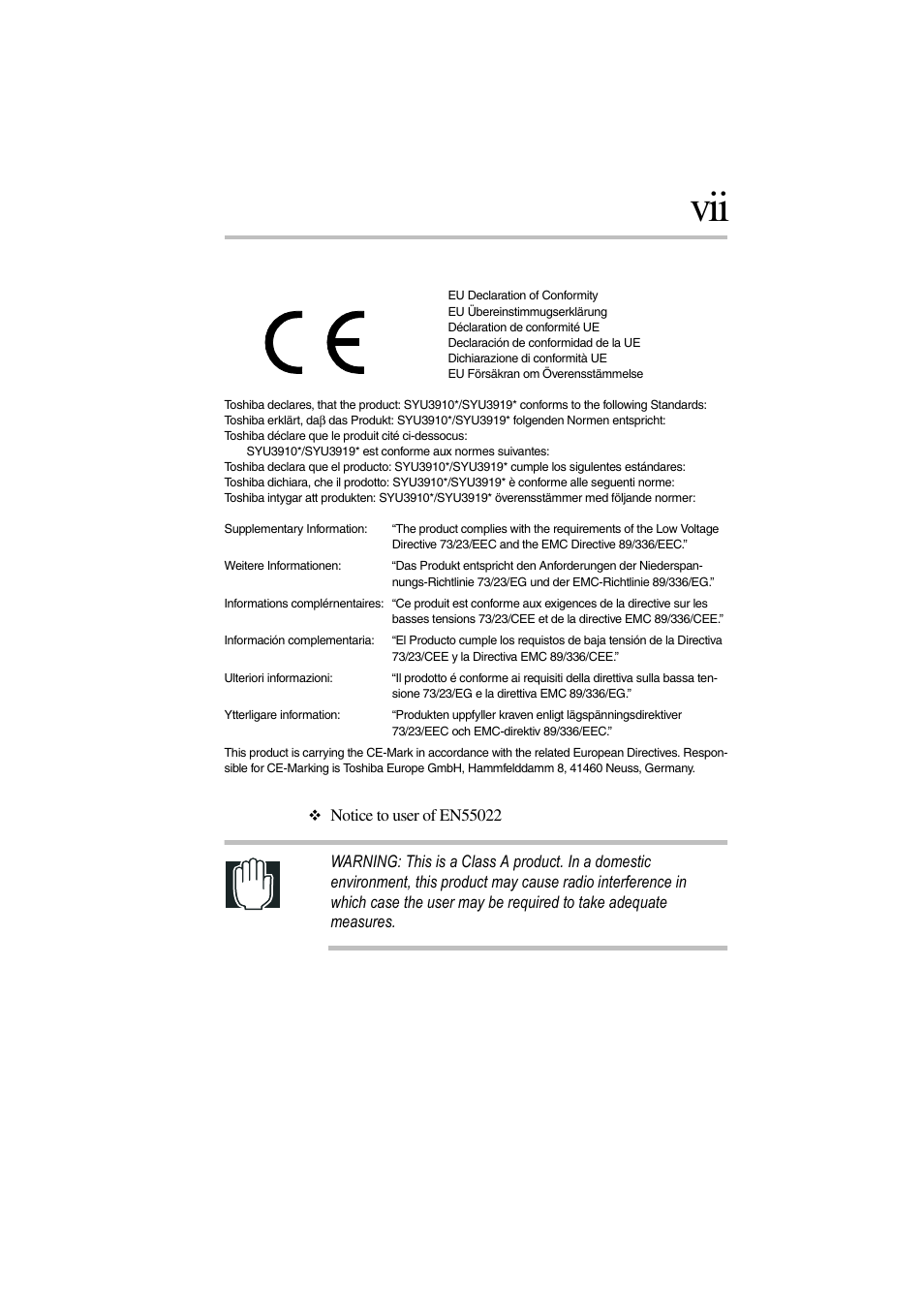 Toshiba Magnia 3310 User Manual | Page 7 / 257