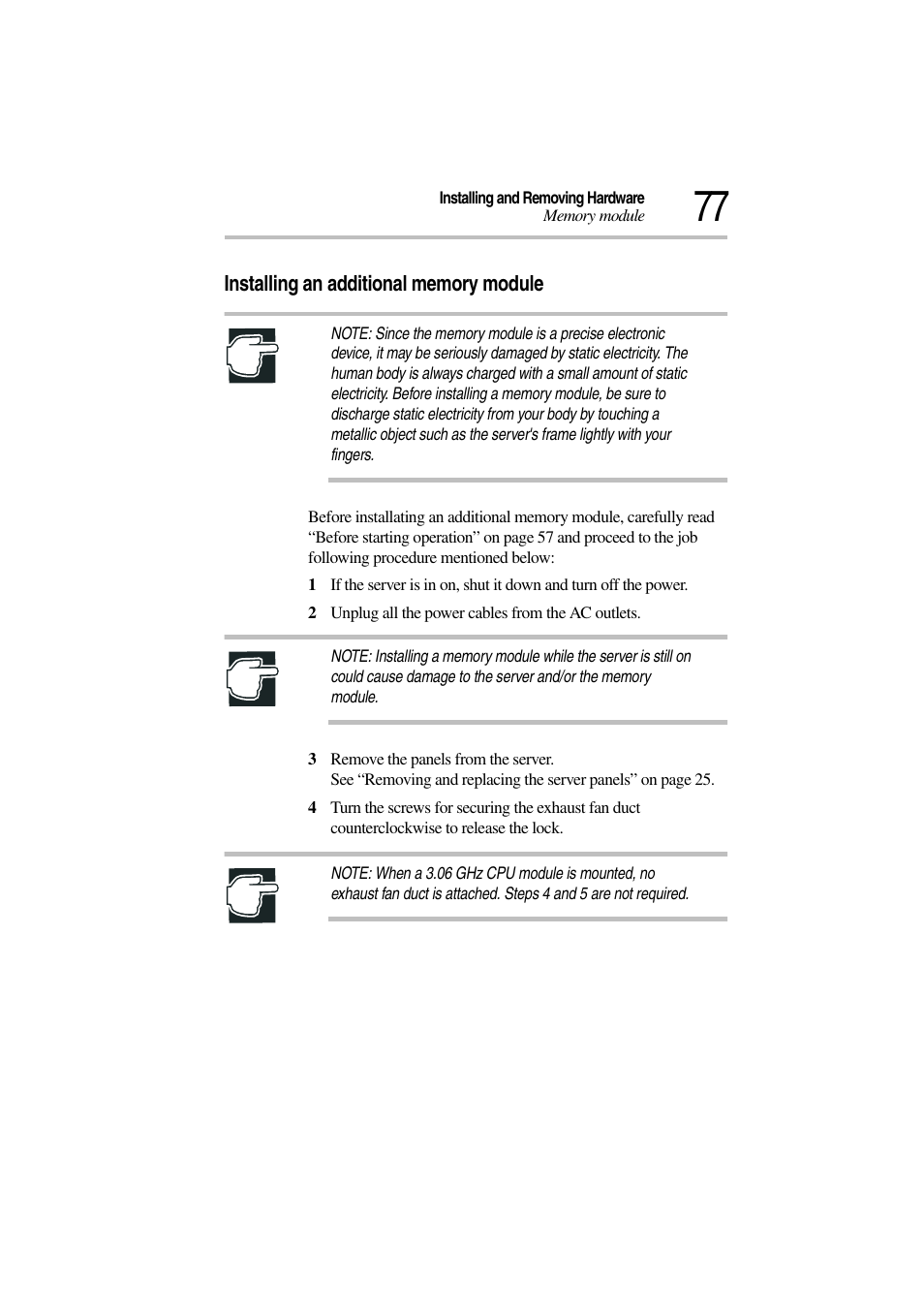 Installing an additional memory module | Toshiba Magnia 3310 User Manual | Page 95 / 257