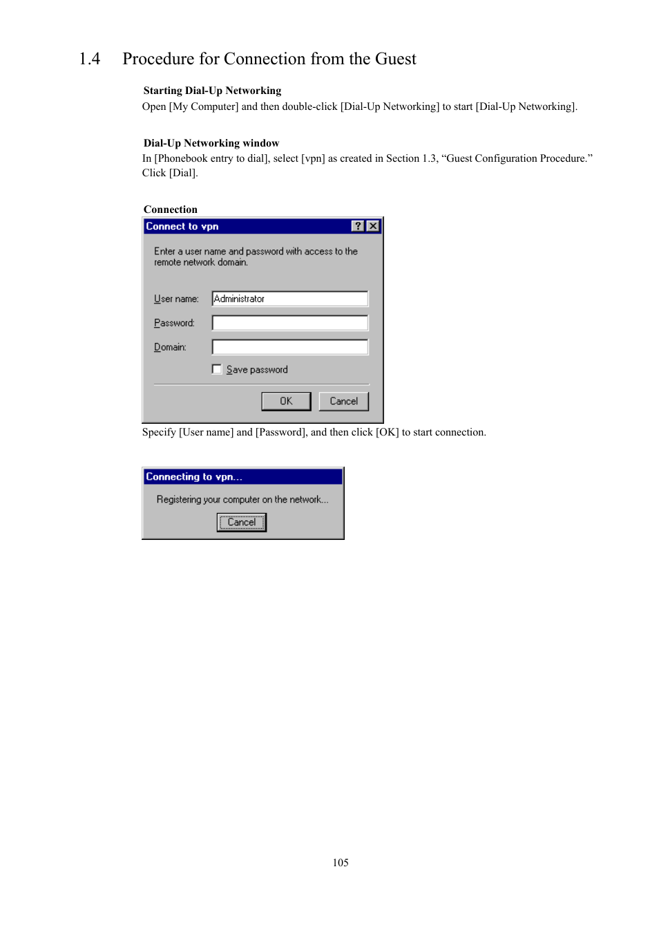 4 procedure for connection from the guest | Toshiba Magnia 550d User Manual | Page 117 / 140