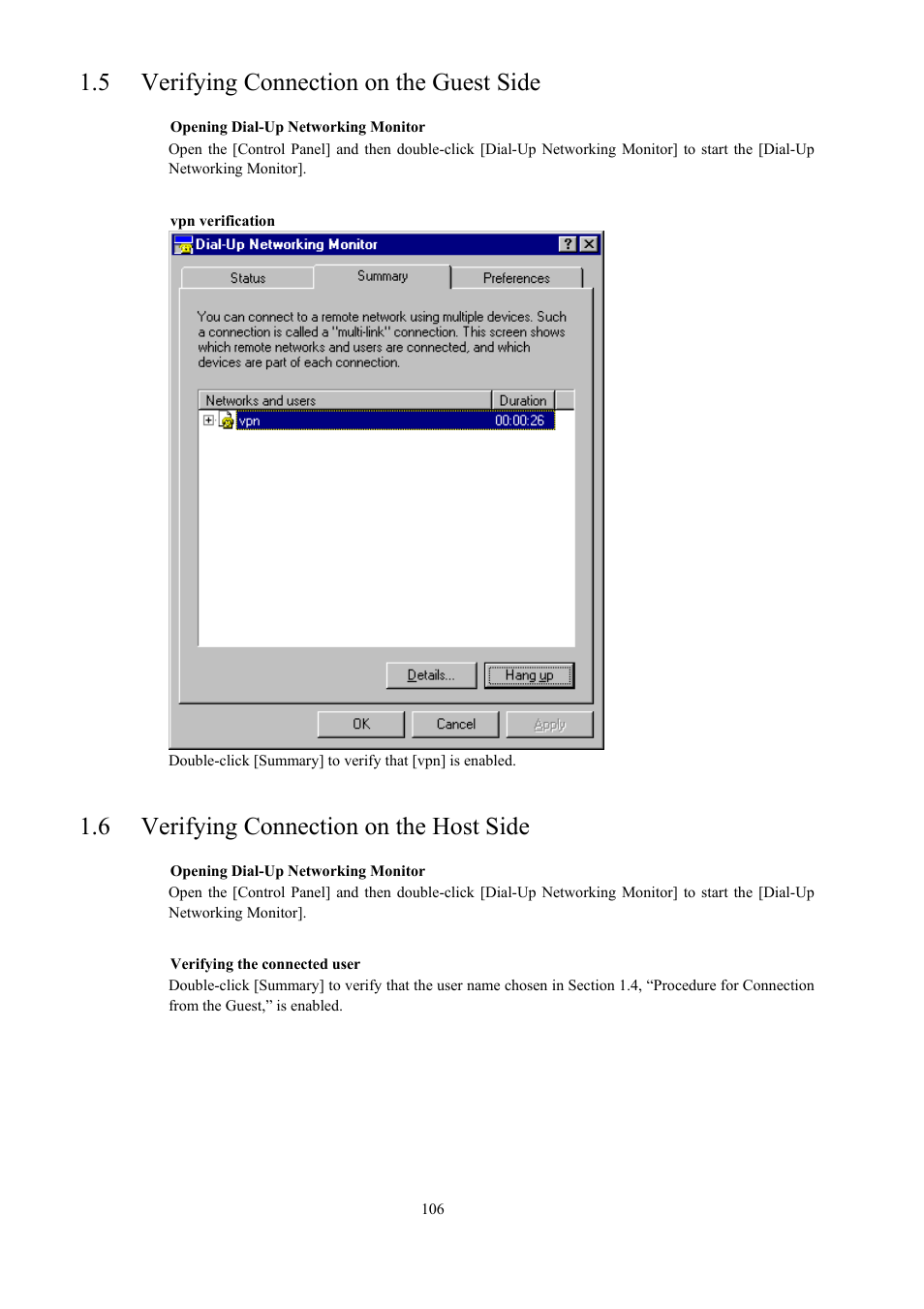 5 verifying connection on the guest side, 6 verifying connection on the host side | Toshiba Magnia 550d User Manual | Page 118 / 140