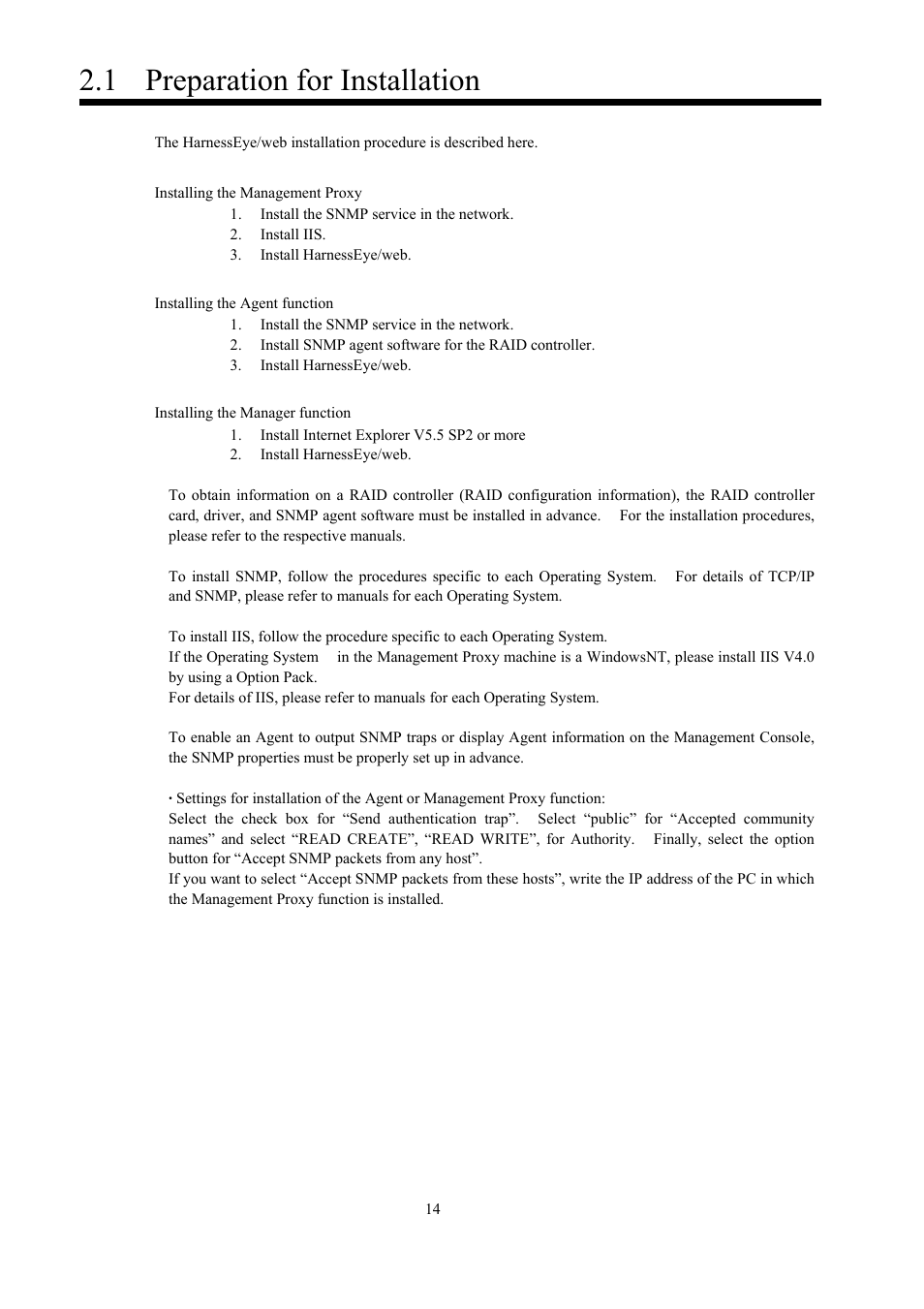 Preparation for installation, 1 preparation for installation | Toshiba Magnia 550d User Manual | Page 26 / 140