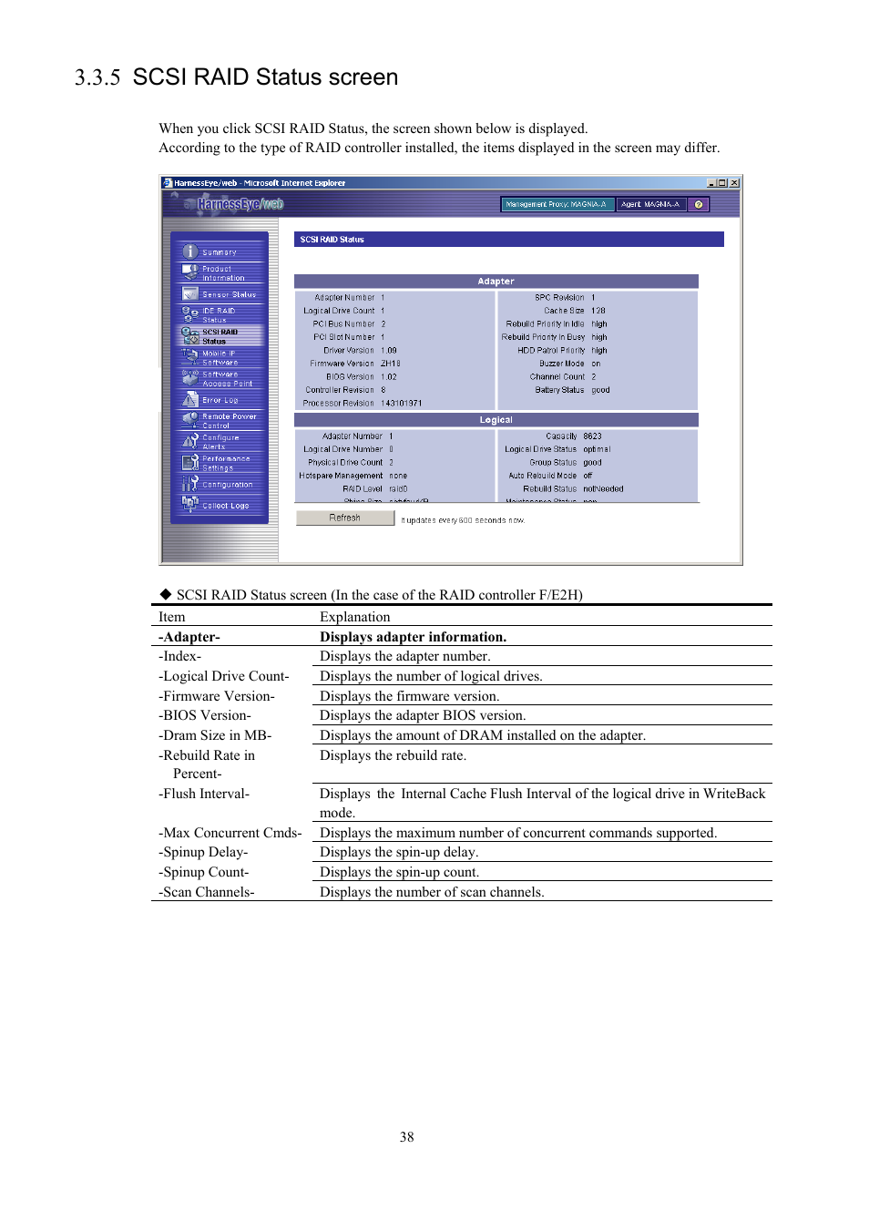 Scsi raid status screen, 5 scsi raid status screen | Toshiba Magnia 550d User Manual | Page 50 / 140