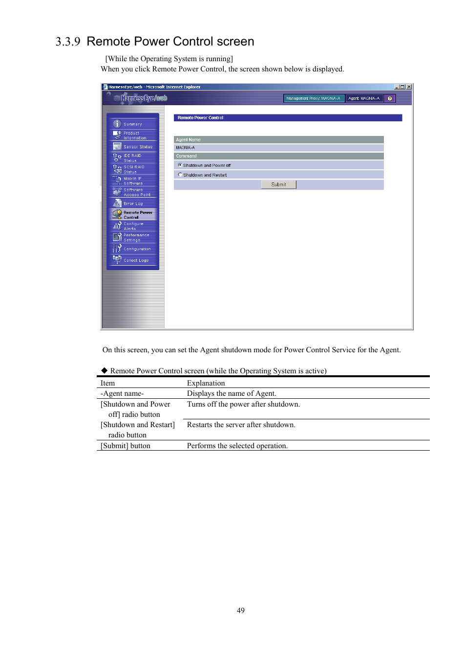 Remote power control screen, 9 remote power control screen | Toshiba Magnia 550d User Manual | Page 61 / 140