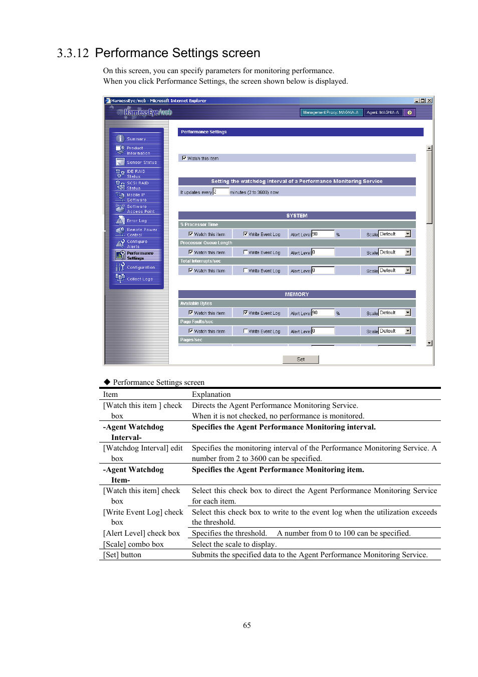 Performance settings screen, 12 performance settings screen | Toshiba Magnia 550d User Manual | Page 77 / 140