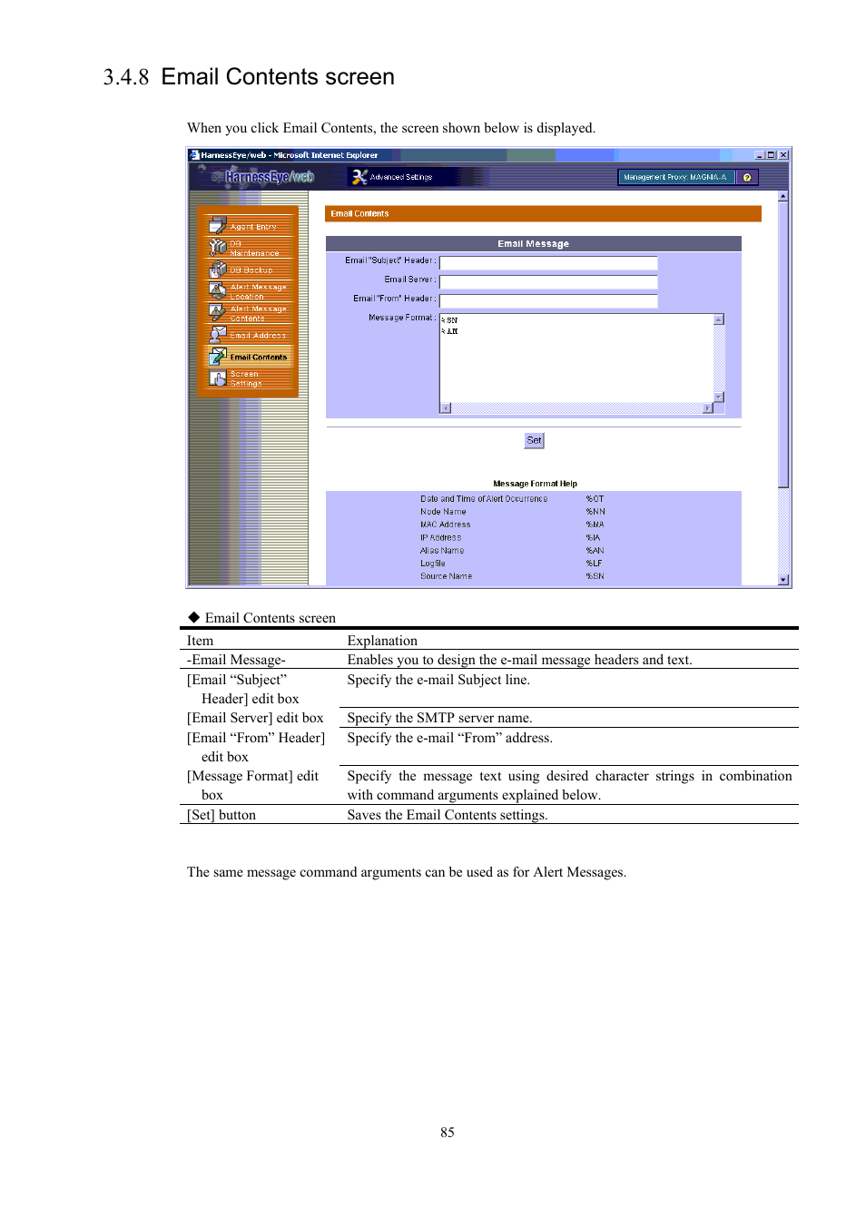 Email contents screen, 8 email contents screen | Toshiba Magnia 550d User Manual | Page 97 / 140