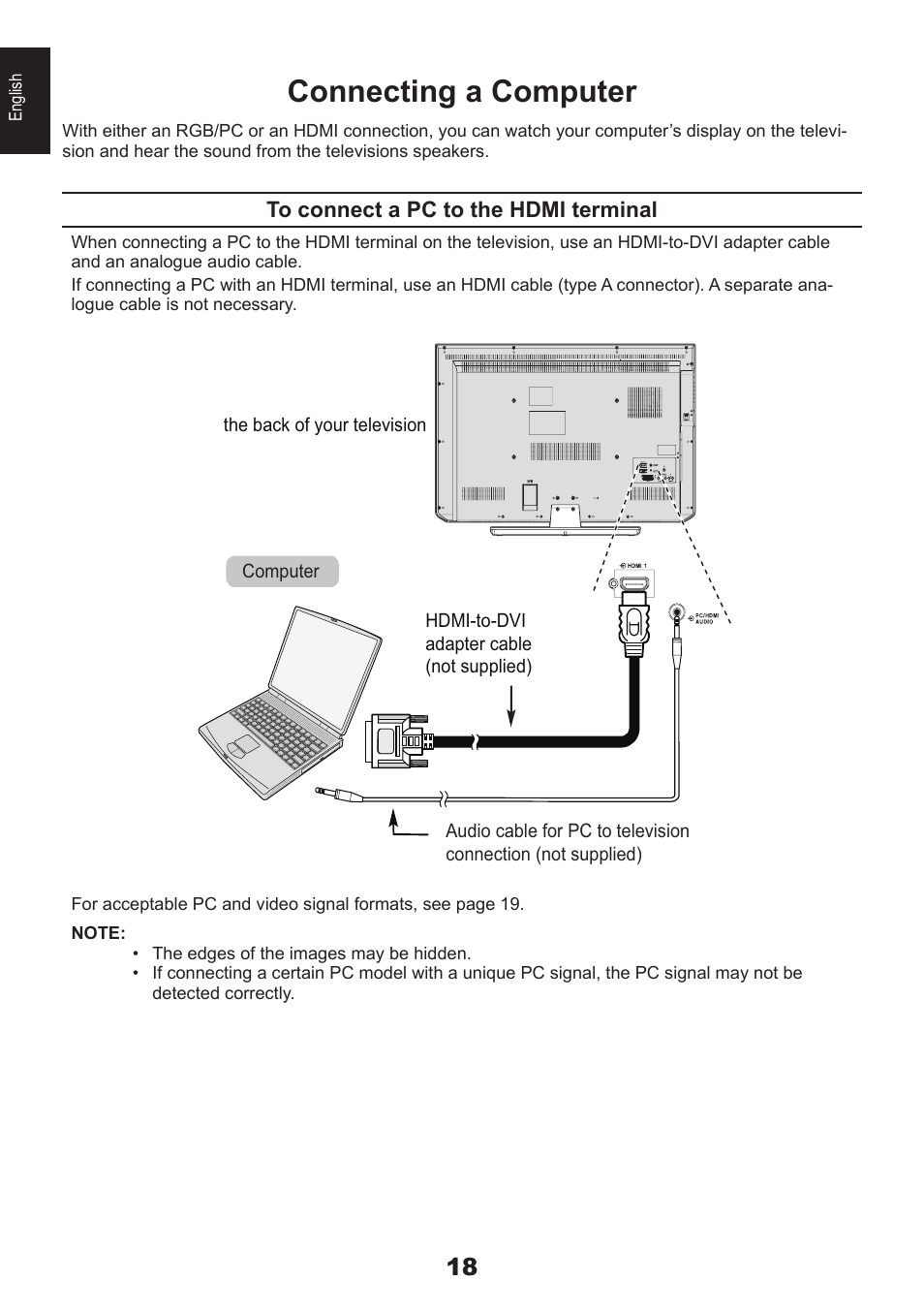 Connecting a computer | Toshiba DB833 User Manual | Page 18 / 100