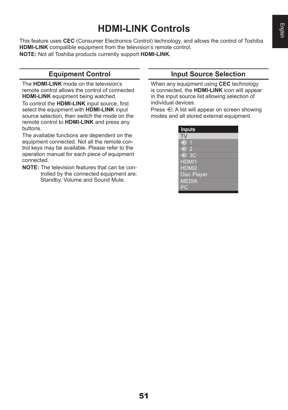 Hdmi-link controls | Toshiba DB833 User Manual | Page 51 / 100