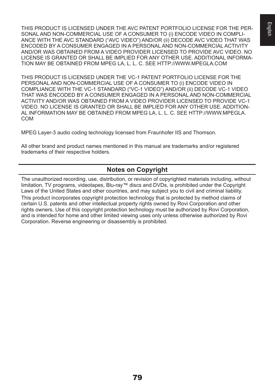 Toshiba DB833 User Manual | Page 79 / 100