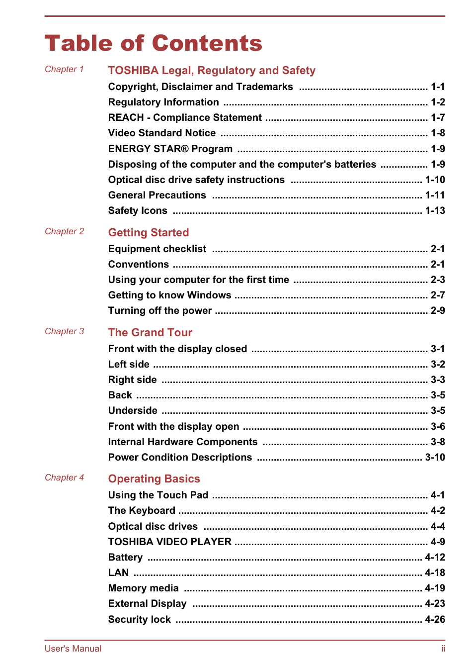 Toshiba Satellite Pro R50-B User Manual | Page 2 / 128