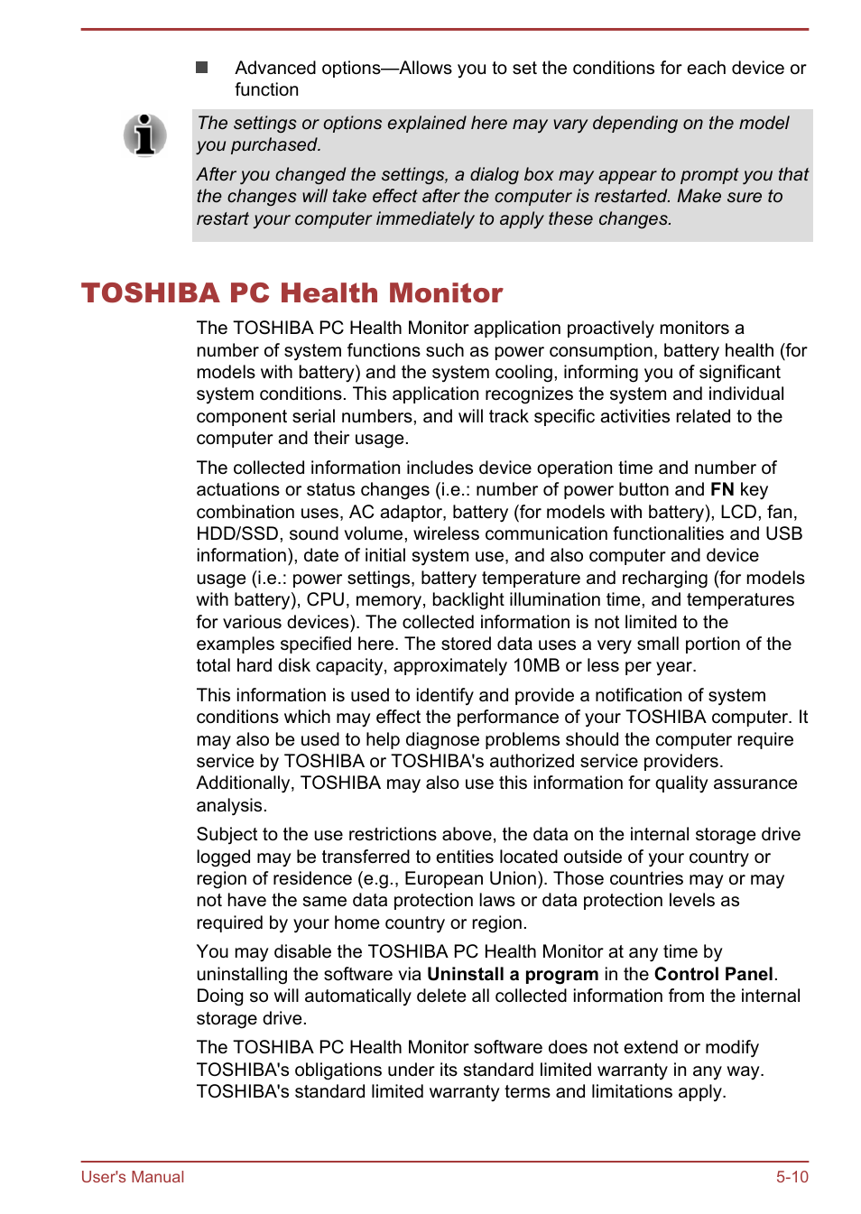 Toshiba pc health monitor, Toshiba pc health monitor -10 | Toshiba Satellite Pro R50-B User Manual | Page 81 / 128