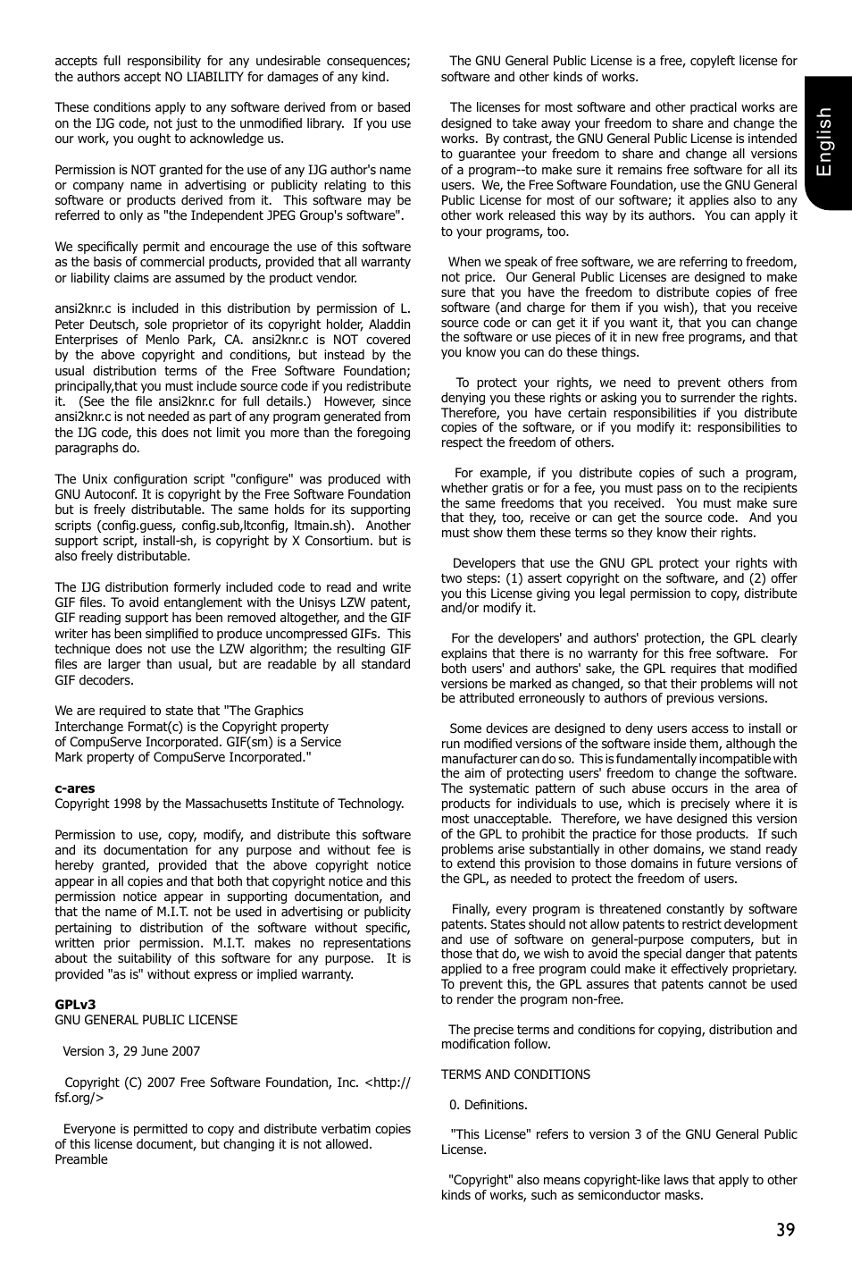 39 english | Toshiba BDX3300 User Manual | Page 39 / 45