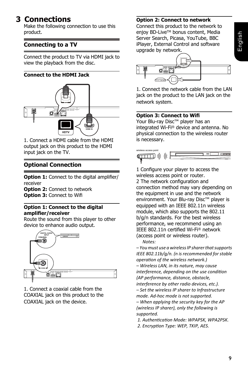 3connections | Toshiba BDX3300 User Manual | Page 9 / 45