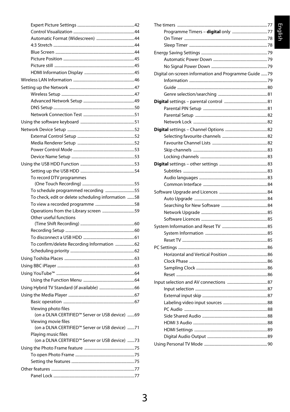 Engl ish | Toshiba ZL2 User Manual | Page 3 / 108