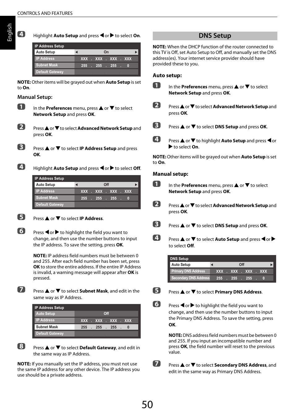 Dns setup | Toshiba ZL2 User Manual | Page 50 / 108