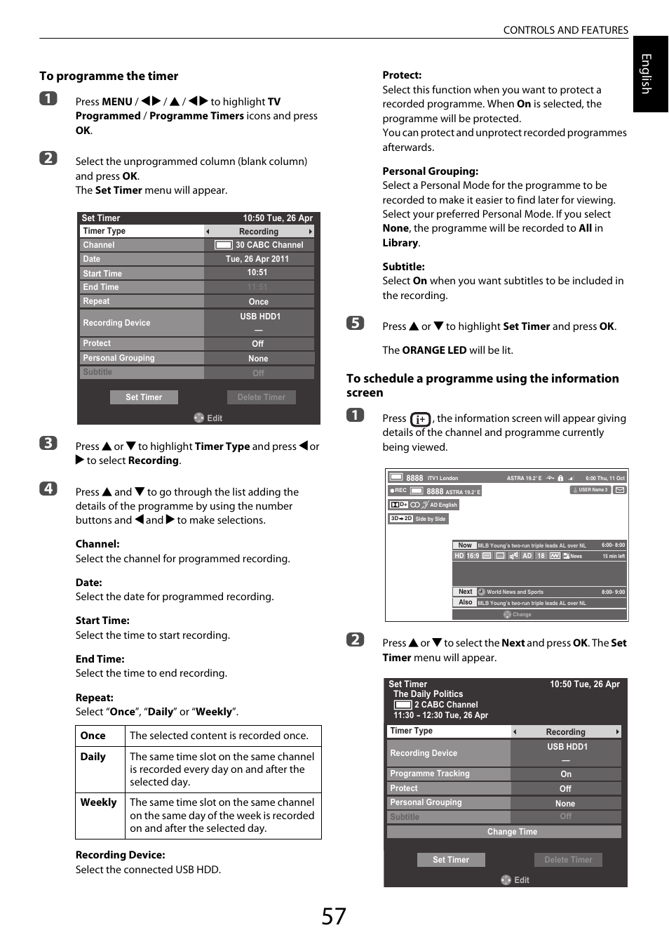 Engl ish | Toshiba ZL2 User Manual | Page 57 / 108