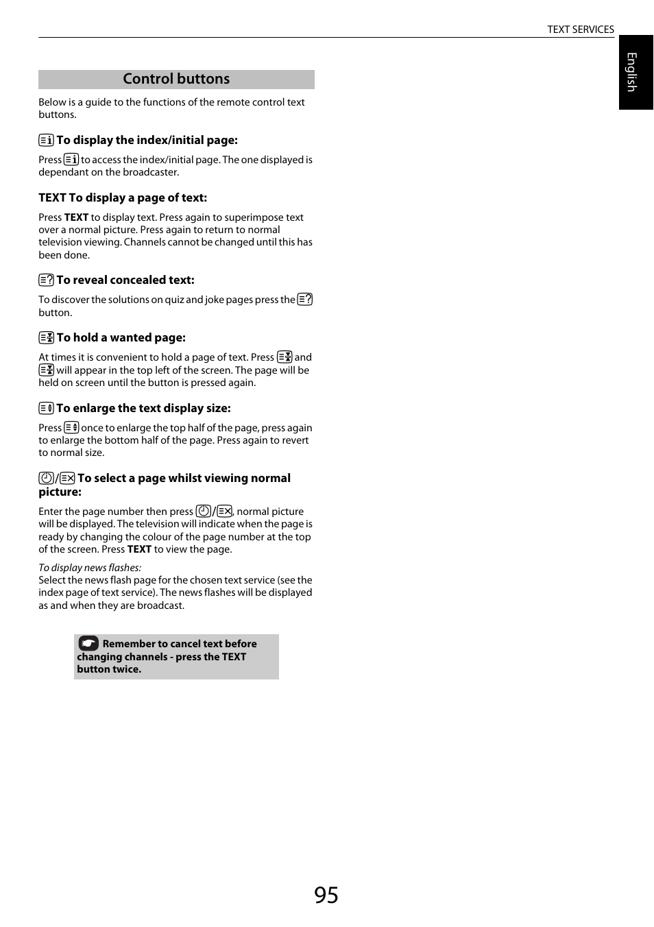 Control buttons | Toshiba ZL2 User Manual | Page 95 / 108